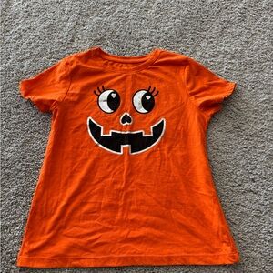 Orange Pumpkin Face Kids Costume T-Shirt